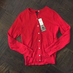 Lands’ End red cardigan